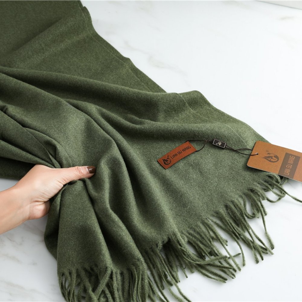 Cashmere Feel Solid Scarf, Luxurious Long Extra Large Women Men shawl.
